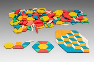 Geometrische Legeplättchen Pattern Blocks (250 Teile) RE-Wood®
