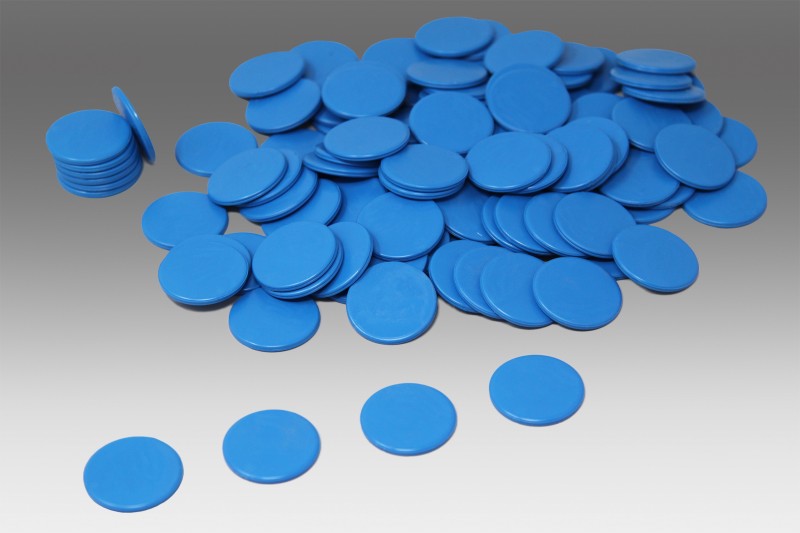 Game chips, blue. (100 pcs)