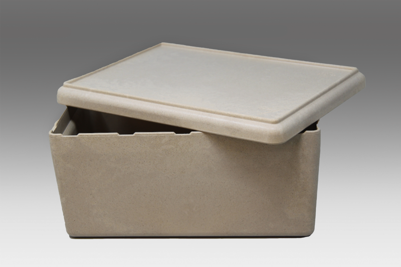 RE-Wood® Box big. with lid. natural colours