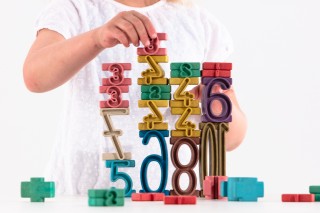 Wissner® active learning - Tower Numbers in Montessori colours (34 pcs) RE-Wood®