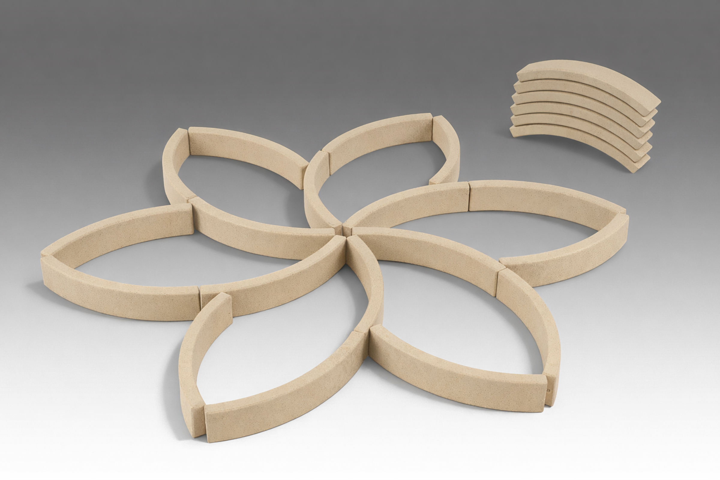 Bogensteine naturfarben (24 Stück)