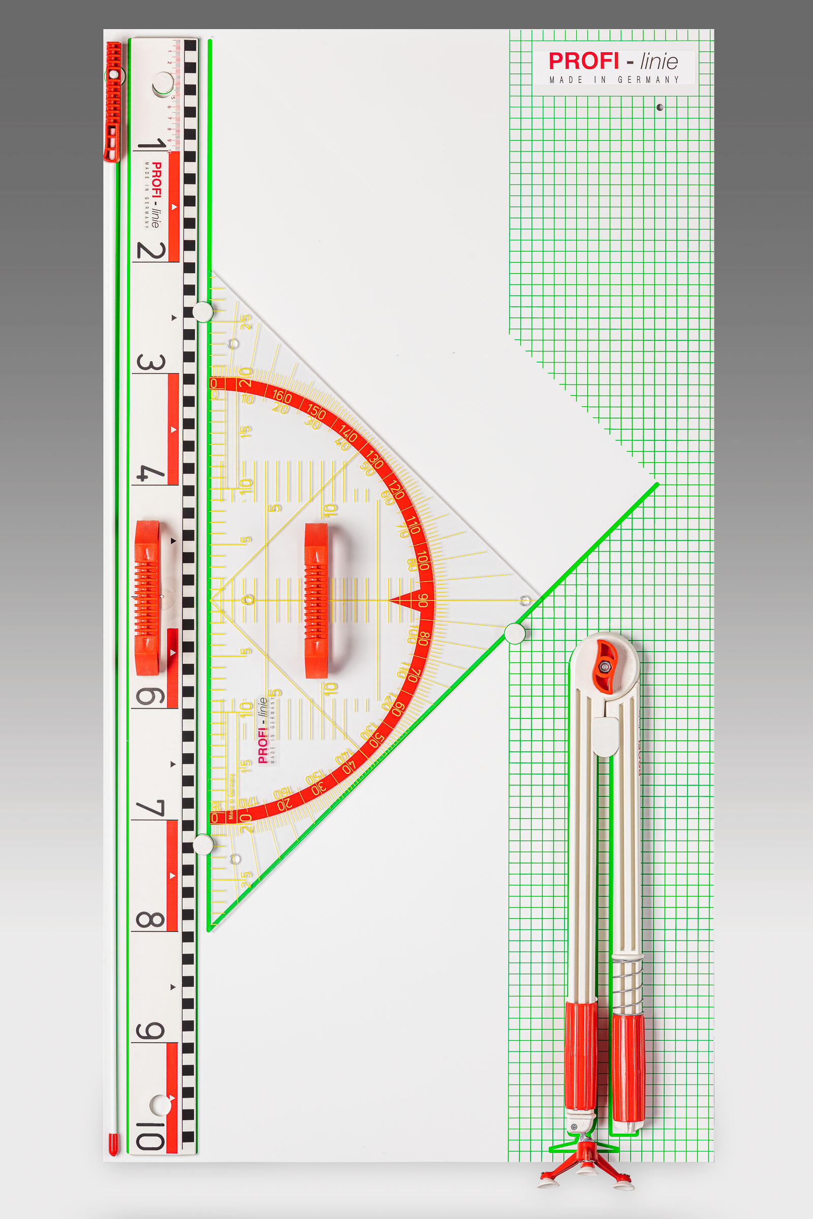 Blackboard drawing set PROFI-linie l (with 60 cm Geo square)