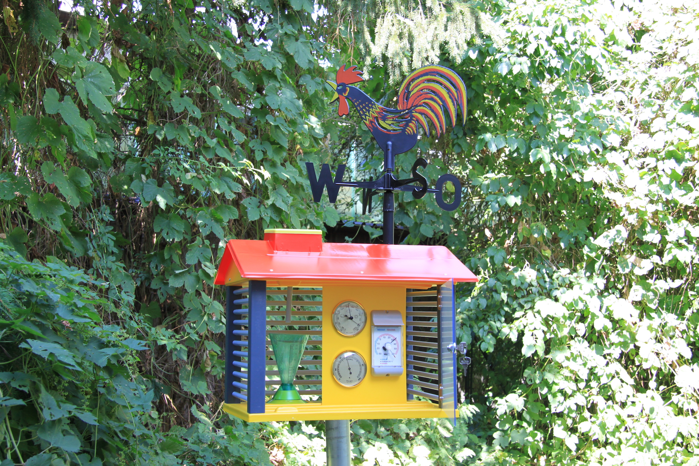 Weather Station with instruments and weathercock