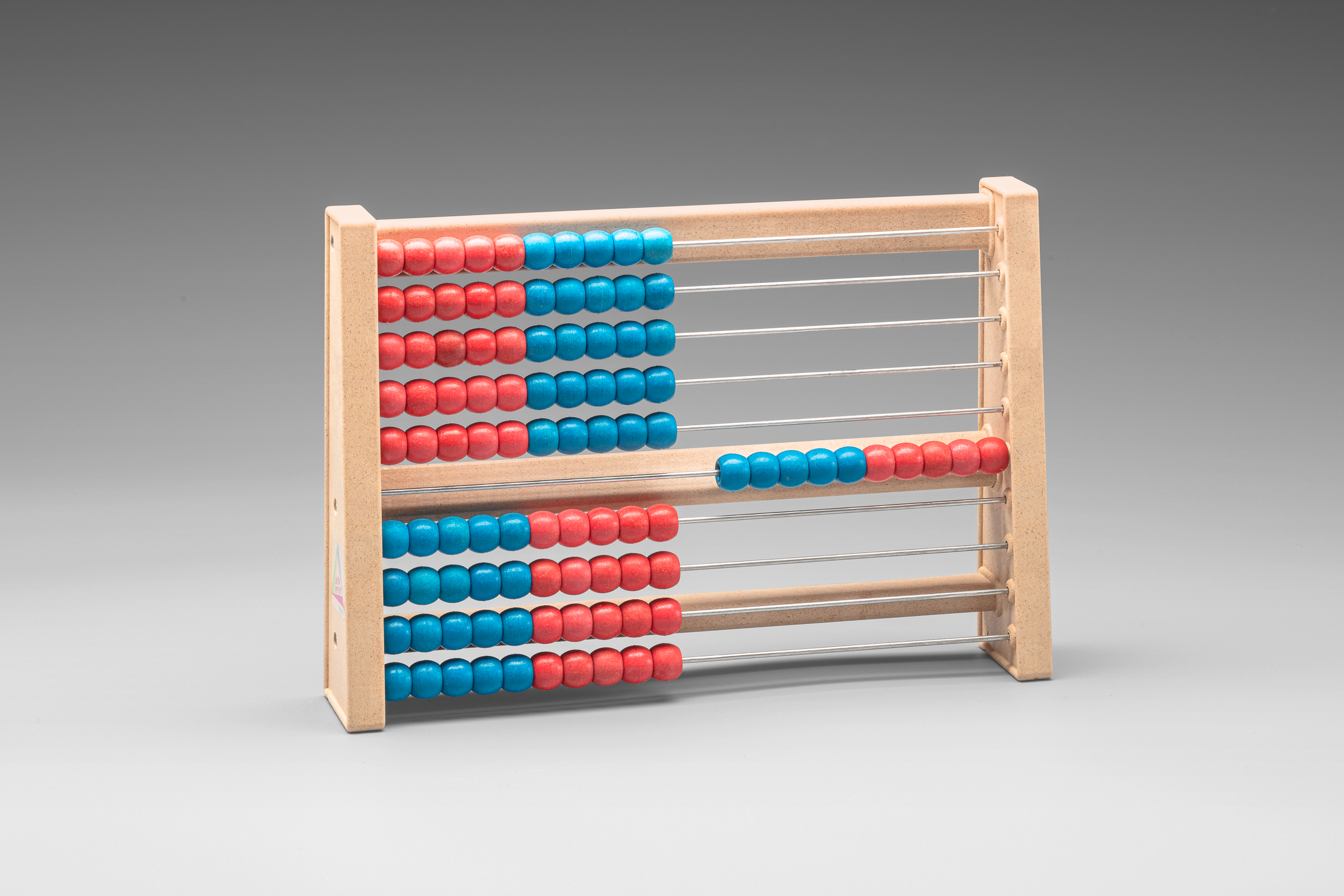 Abacus with 100 balls red/blue