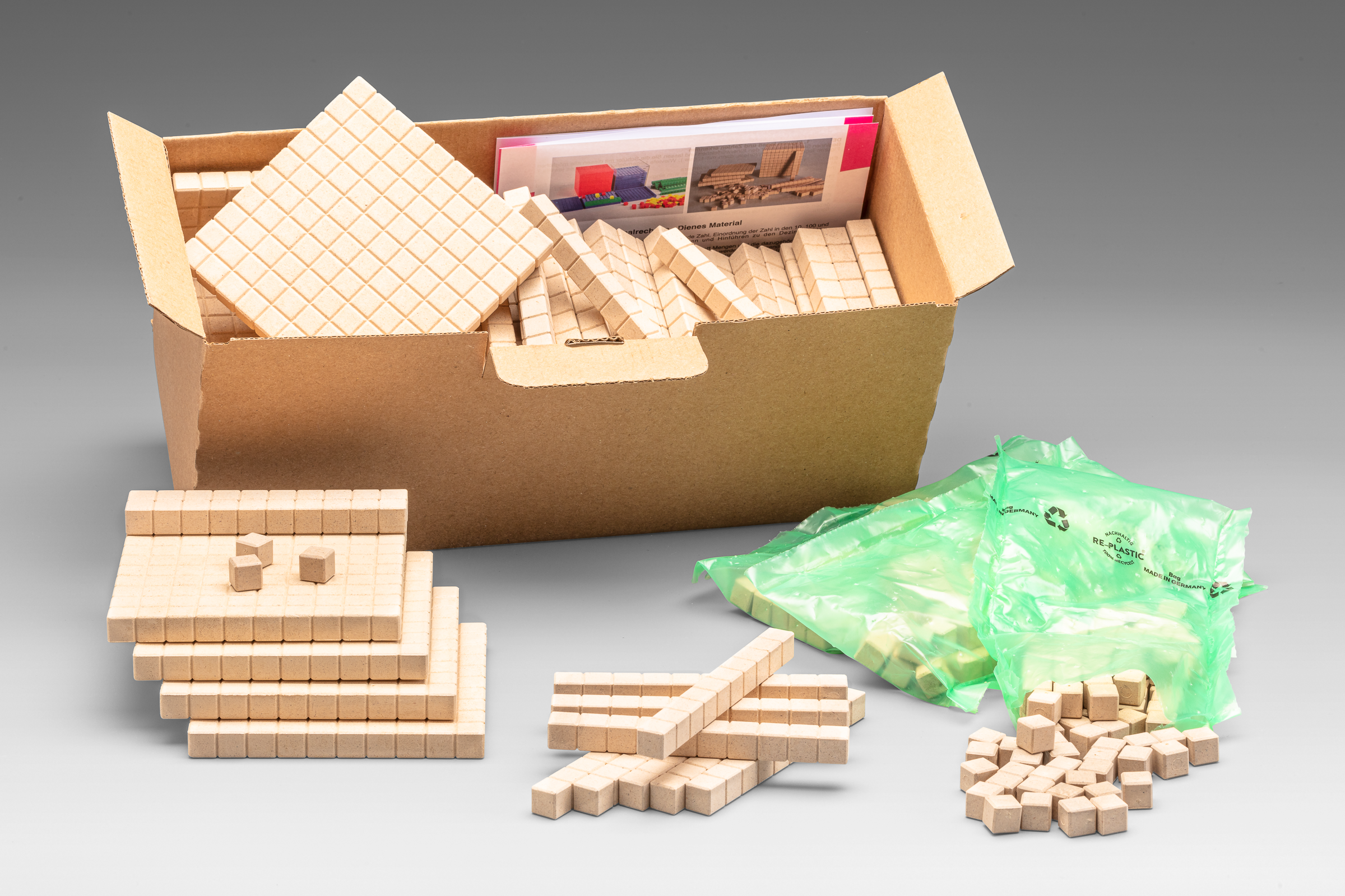 Dienes Base Ten Class Set in natural colors (432 pcs)