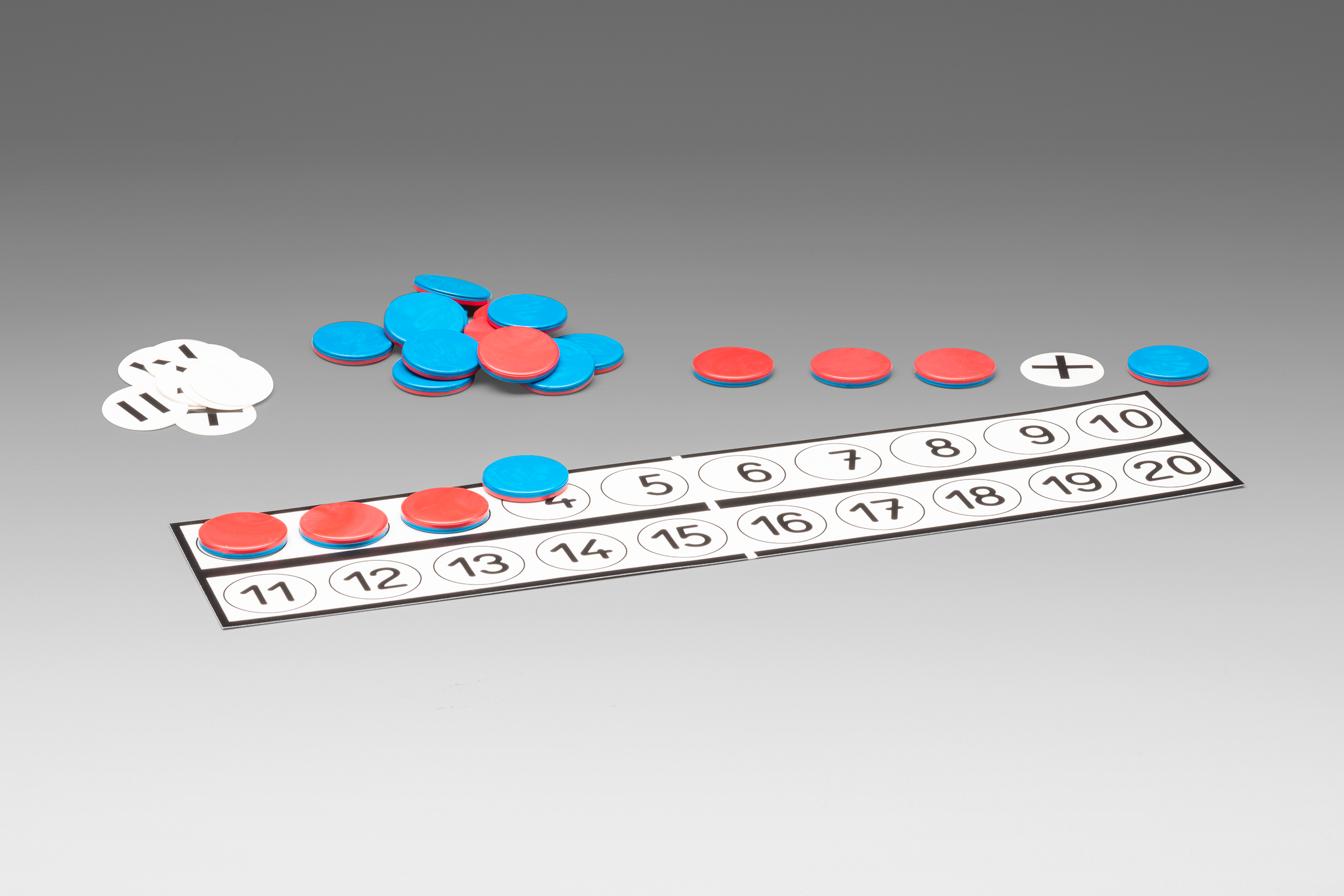 Counting Board with counting chips and arithmetic signs